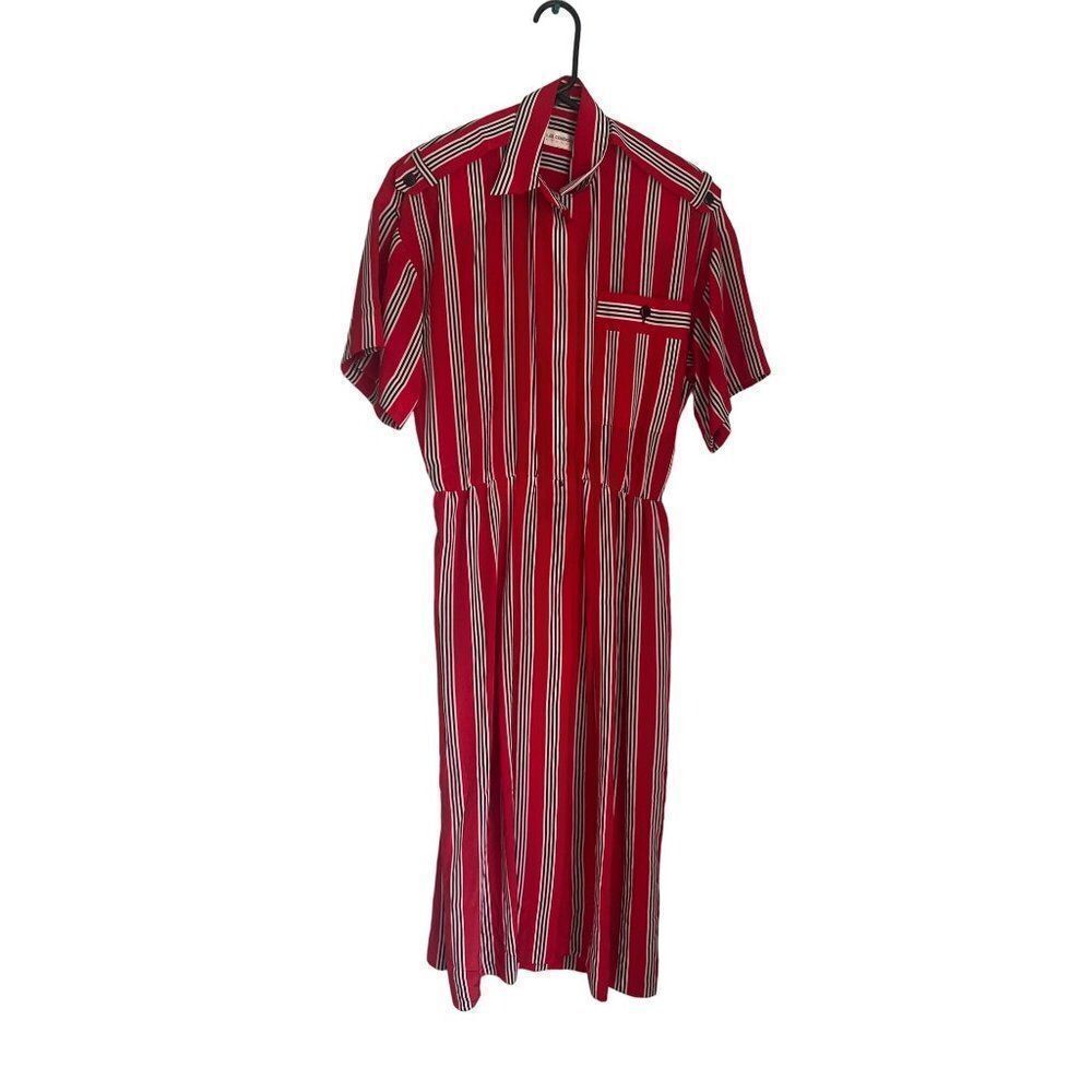 Vintage Liz Claiborne striped red‎ dress size 4